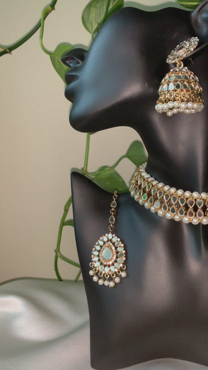 HIRA | Gold & Silver Mirror Necklace Set